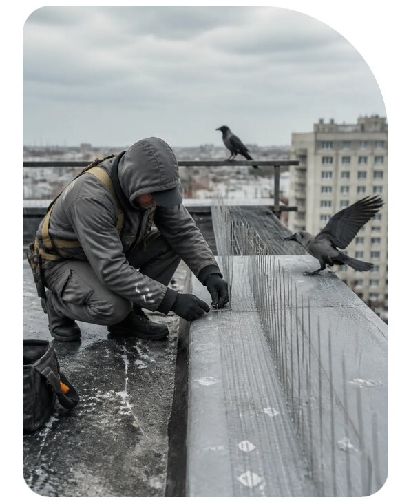 Защита от ворон под ключ в Североуральске по цене от 5151 р. | Сенат-Сву